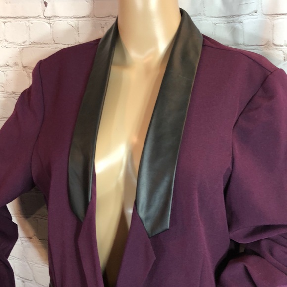 JWK Now + Here Sears Open Front Blazer Pleather XL - Picture 2 of 8